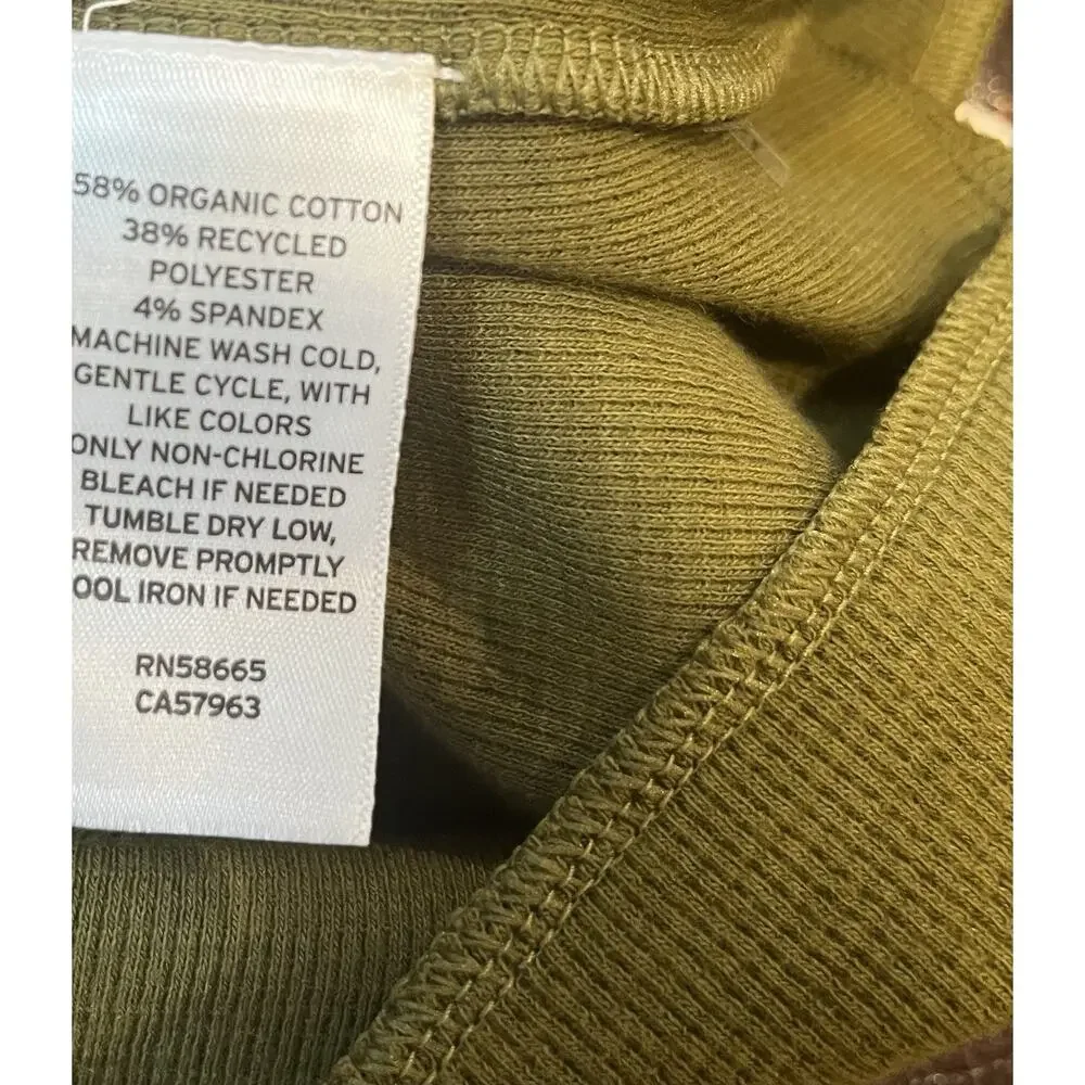 BP Babydoll Top Large Y2K Coquette Dark Olive Raw Hem Cropped Round Neck New - Picture 9 of 9